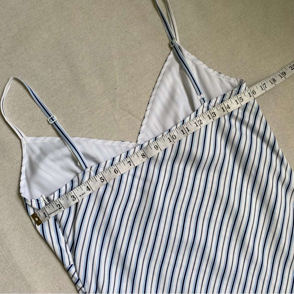 Michael Kors Striped Slip Midi Dress Adjustable Spaghetti Straps - Picture 14 of 15